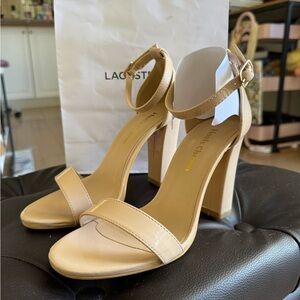 Heels Charm, Nude Ankle Strap Heels ,👠 Size: 6.5M